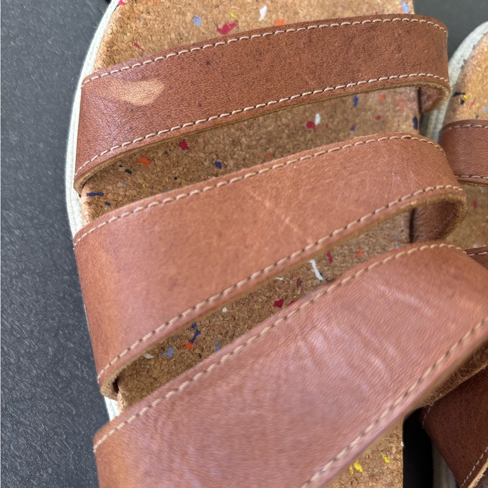 2 Pair - Merrell Cork Footbed Slide Sandals in Tan and Black - Picture 4 of 7
